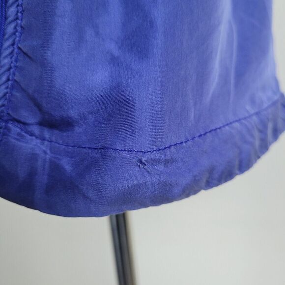 Blue VTG Jacket Womens Small Silk Quilted 80s 90s Cinch Knit Purple Periwinkle - Picture 8 of 8